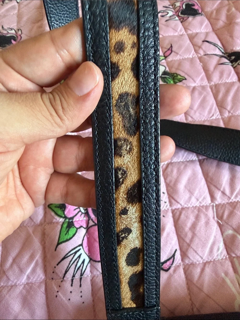 kate spade Black Crossbody with black and Leopard Strap